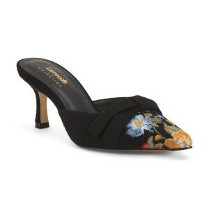 LARROUDE Handmade In Brazil Floral Embroidered Markarian Mules